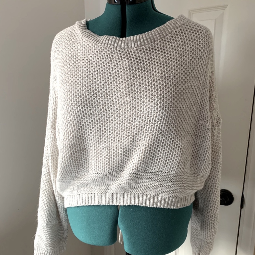 Back-Laced Knit Pullover Sweater
